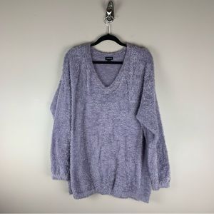 Torrid Lavender Purple Fuzzy V-Neck Sweater size 1X